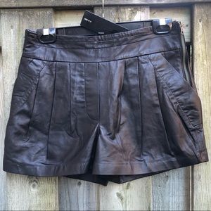 NWT Mackage Leather Shorts Black